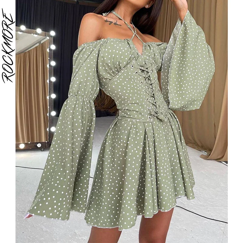 Rockmore Dot Print Mini Dress Elegant Sexy Party Pleated Dresses Vacation Women Backless Tie Up Corset Dress Long Sleeve Spring
Rockmore Dot Print Mini Dress Elegant Sexy Party Pleated Dresses Vacation Women Backless Tie Up Corset Dress Long Sleeve Spring