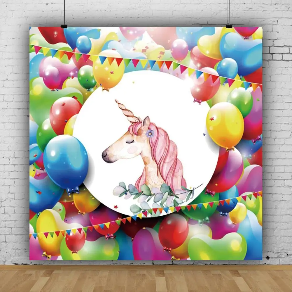Happy Birthday Unicorn Party Rainbow Balloons Flower Golden Dots Baby Child Banner Photo Background Photography Backdrop
Happy Birthday Unicorn Party Rainbow Balloons Flower Golden Dots Baby Child Banner Photo Background Photography Backdrop