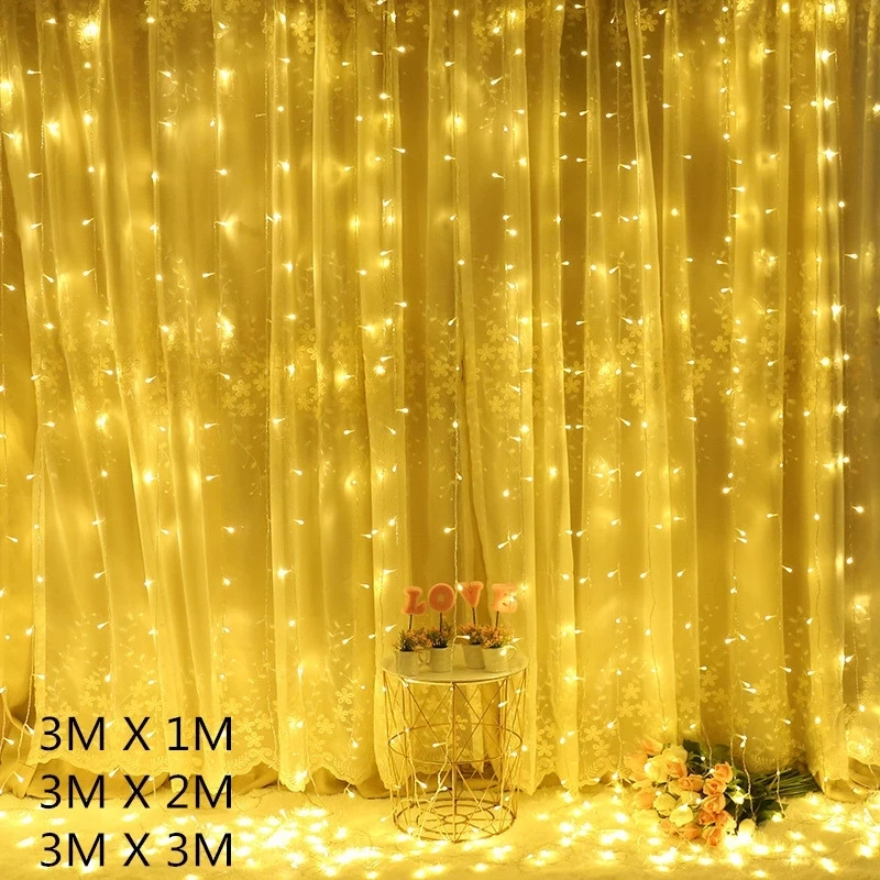 3Mx3M USB Room Lights Decor Fairy Curtain Light Christmas Decorations For Home Navidad Garland Remote Control String Lights
3Mx3M USB Room Lights Decor Fairy Curtain Light Christmas Decorations For Home Navidad Garland Remote Control String Lights