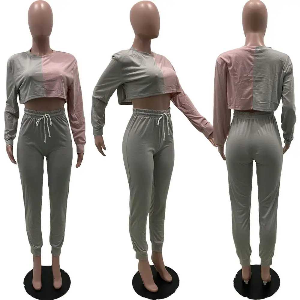Casul Women Color Patchwork Drawstring O-neck Crop Top + Long Pants Autumn Clothes For Women
Casul Women Color Patchwork Drawstring O-neck Crop Top + Long Pants Autumn Clothes For Women