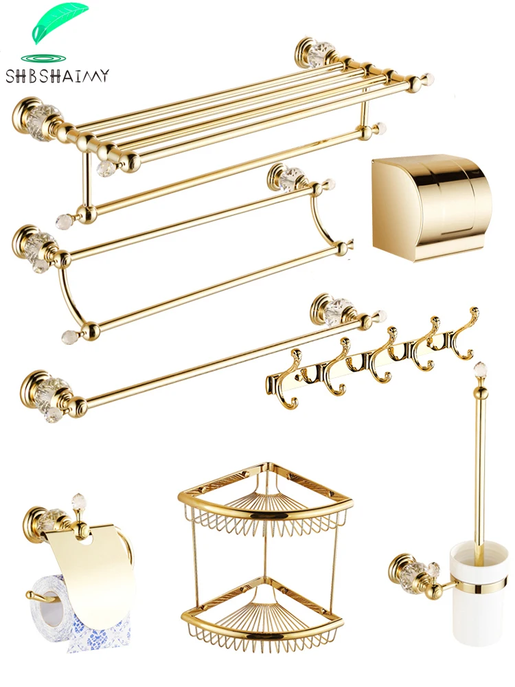 Free Shipping Golden Bathroom Hardware Accessories Set Towel Rack Shelf Cup Holder Hook Toilet Brush Paper Holder Soap Dish
Free Shipping Golden Bathroom Hardware Accessories Set Towel Rack Shelf Cup Holder Hook Toilet Brush Paper Holder Soap Dish