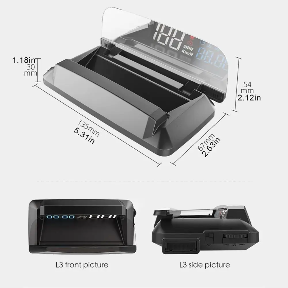 Durable Practical And Convenient L3 HUD Head-up Display OBD2 Stable And Useful Beautiful Car Display
Durable Practical And Convenient L3 HUD Head-up Display OBD2 Stable And Useful Beautiful Car Display