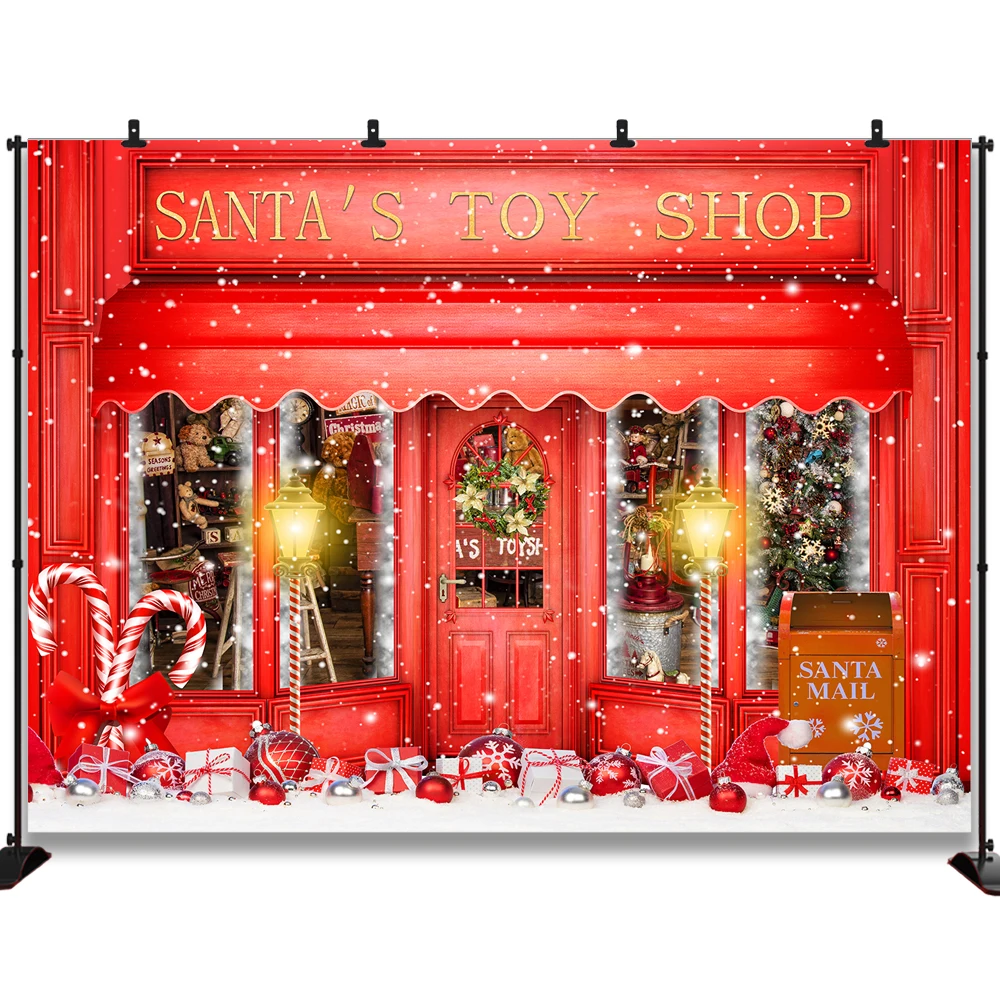 Merry Chirstmas Photo Backdrop Red Santa's Toy Shop Candy Cane Snow World Holiday Party Happy New Year Photography Background
Merry Chirstmas Photo Backdrop Red Santa's Toy Shop Candy Cane Snow World Holiday Party Happy New Year Photography Background