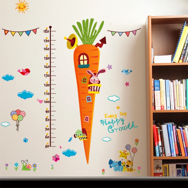 Cartoon Carrot Height Measuring Wall Stickers Animals Mural Decals for Kids Room Baby Bedroom Decoration
Cartoon Carrot Height Measuring Wall Stickers Animals Mural Decals for Kids Room Baby Bedroom Decoration