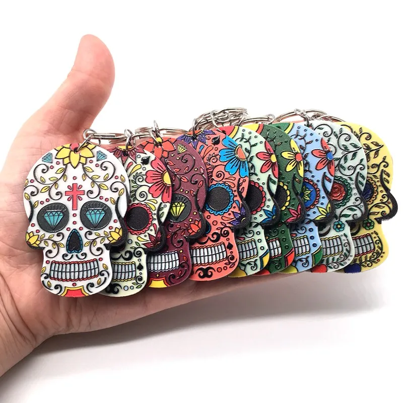 Брелок Calavera с сахарным черепом сладкий причудливый брелок цепочка для ключей