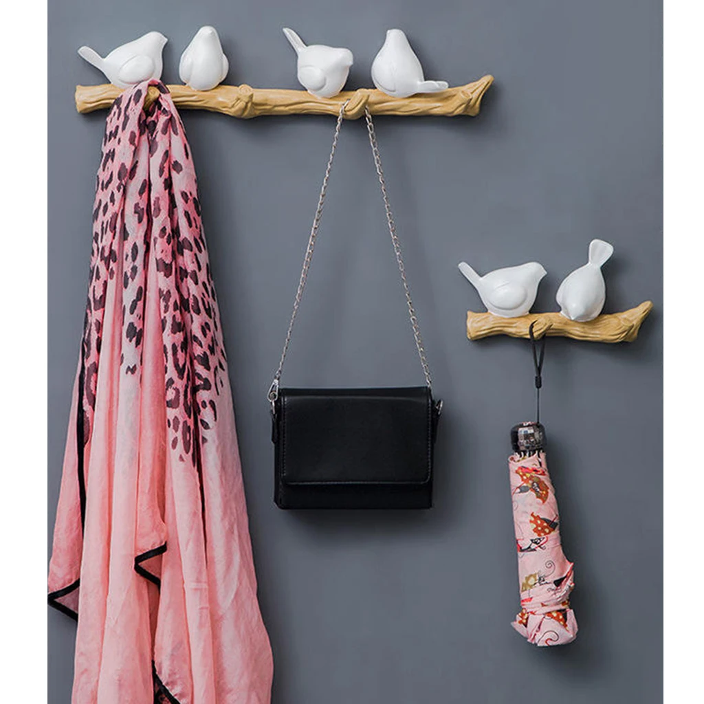 Wall Mount Coat Rack Resin Birds On tree Branch Hanger Hat Keys Towel Hook for Home Wall Rack Decoration
Wall Mount Coat Rack Resin Birds On tree Branch Hanger Hat Keys Towel Hook for Home Wall Rack Decoration