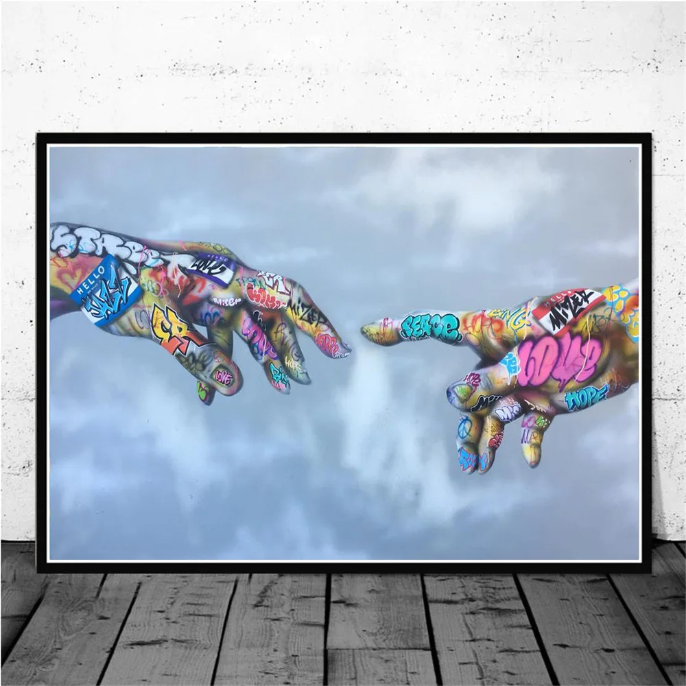 Banksy Graffiti Art Canvas Paintings Two Hands Posters and Prints Wall Art Picture for Living Room Home Bedroom Decoration
Banksy Graffiti Art Canvas Paintings Two Hands Posters and Prints Wall Art Picture for Living Room Home Bedroom Decoration