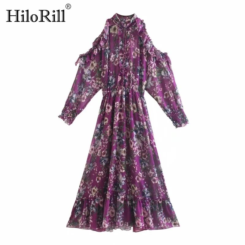 HiloRill Boho Floral Long Dress Women Off Shoulder Elegant Pleated Dresses Stand Collar Ruffles Chiffon Dress 2021 Autumn Spring
HiloRill Boho Floral Long Dress Women Off Shoulder Elegant Pleated Dresses Stand Collar Ruffles Chiffon Dress 2021 Autumn Spring