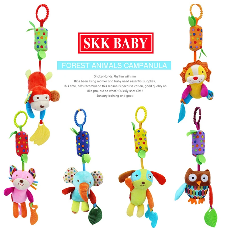 

35cm Baby windbell wind-bell Teether bed Car hanging Rattle Stuffed Plush Doll Toy Toys Bell Ring Infant Puppet Animal B0630