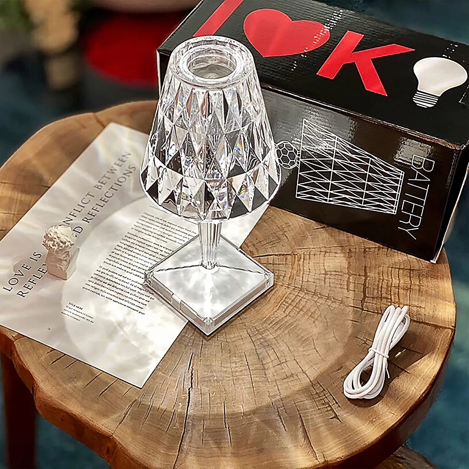 Crystal Table Lamp 3-Way Dimmable Color Touch Control USB Rechargeable Nightstand Light with Lamp Shade Decorative Bedside Lamp
Crystal Table Lamp 3-Way Dimmable Color Touch Control USB Rechargeable Nightstand Light with Lamp Shade Decorative Bedside Lamp