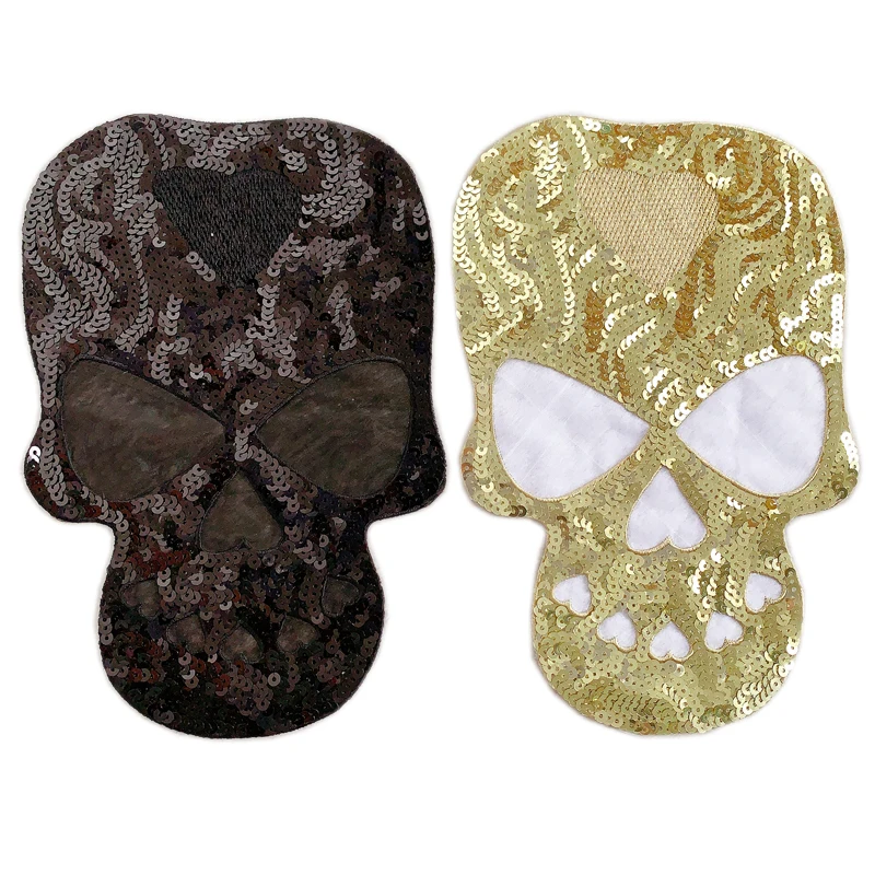 Sequins Skull badge Embroidery Patch Clothing Accessories Wholesale Patches Sewing Supplies Iron on Patches for Clothing
Sequins Skull badge Embroidery Patch Clothing Accessories Wholesale Patches Sewing Supplies Iron on Patches for Clothing