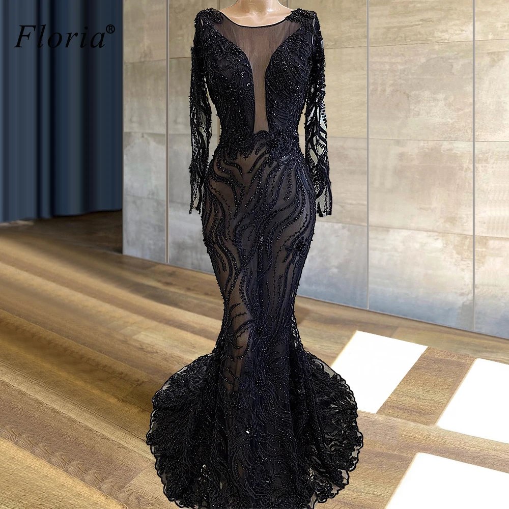 Женское вечернее платье-русалка, Черное длинное бальное платье с бисером, для выпускного вечера, размера плюс
Женское вечернее платье-русалка, Черное длинное бальное платье с бисером, для выпускного вечера, размера плюс