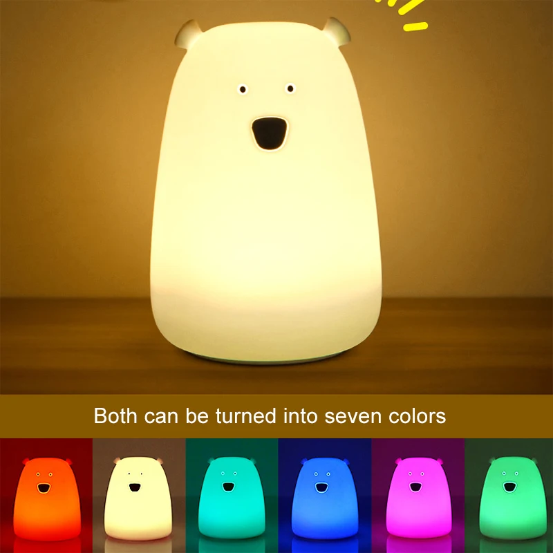 2 Type Silicone Night Light Bedside Lamp Bear Color Light Children Cute Night Lamp Bedroom Light USB Rechargeable/ AAA Battery
2 Type Silicone Night Light Bedside Lamp Bear Color Light Children Cute Night Lamp Bedroom Light USB Rechargeable/ AAA Battery