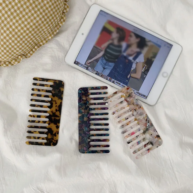 Women Girls Hair Styling Tool Tortoiseshell Marble Texture Hair Comb Simple Big Teeth Stylish Comb Colorful Comb Hair Brush
Women Girls Hair Styling Tool Tortoiseshell Marble Texture Hair Comb Simple Big Teeth Stylish Comb Colorful Comb Hair Brush