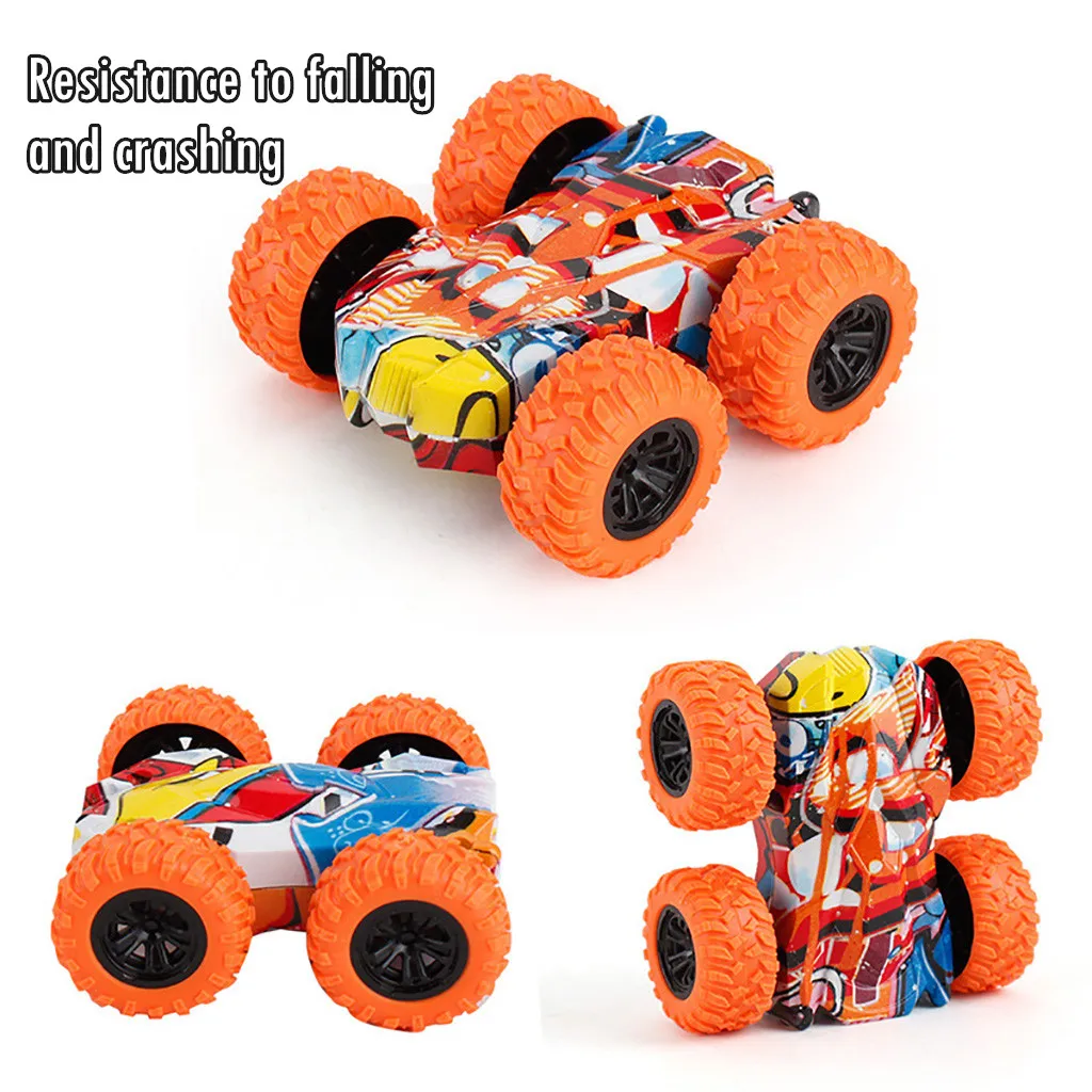 

Graffiti Friction Car Double-sided Inertia Stunt Car 4wd Off-road Car Model Vehicle Kid Boys Toy Diecasting Pull Back Racing Car