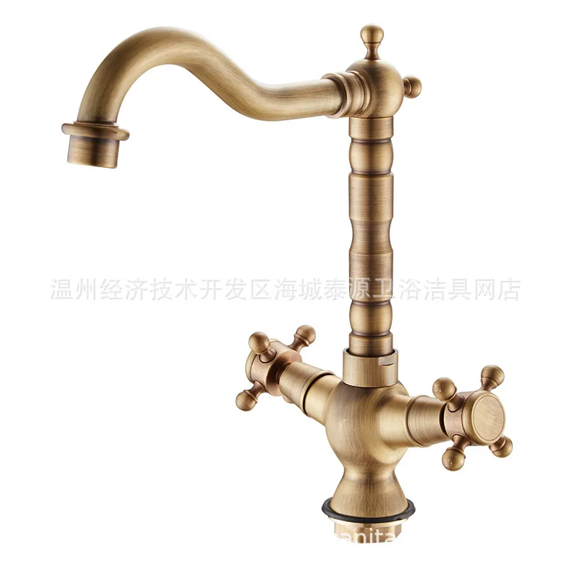 Copper European-Style Antique Hot and Cold Water Faucet Retro Double Handle Hot and Cold Basin Faucet bathroom faucet
Copper European-Style Antique Hot and Cold Water Faucet Retro Double Handle Hot and Cold Basin Faucet bathroom faucet