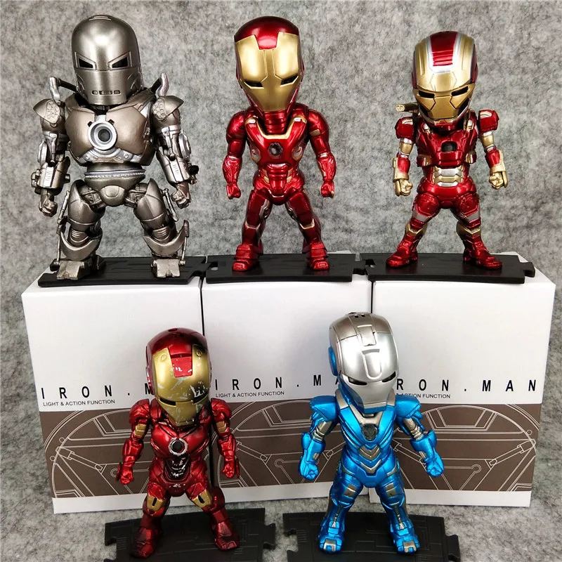 Avengers Iron Man Action Figure 5 Pcs/set Surprise Box Can Emit Light Ironman Model Doll Car Decoration for Friend Marvel Fans
Avengers Iron Man Action Figure 5 Pcs/set Surprise Box Can Emit Light Ironman Model Doll Car Decoration for Friend Marvel Fans