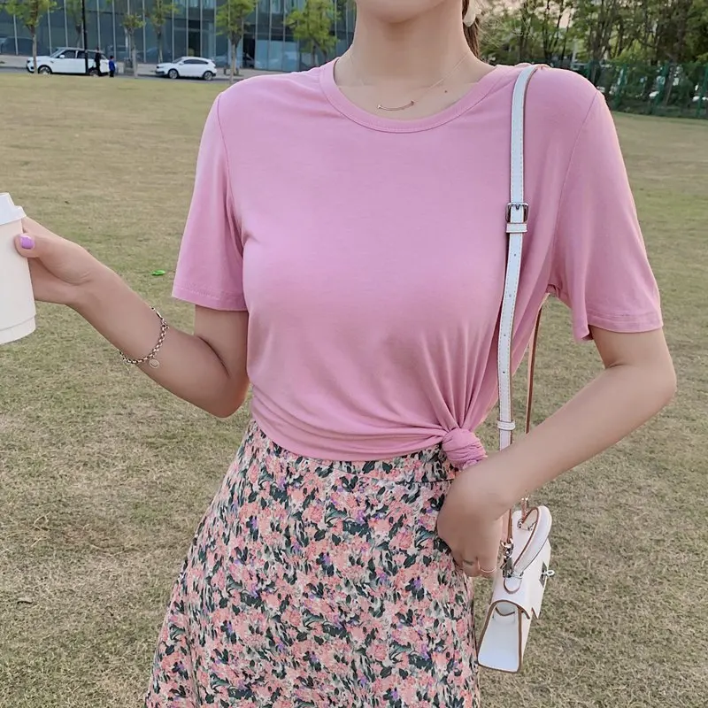Make spot ~ 2021 summer new modal pure color T-shirt woman contracted show thin purple loose with short sleeves
Make spot ~ 2021 summer new modal pure color T-shirt woman contracted show thin purple loose with short sleeves