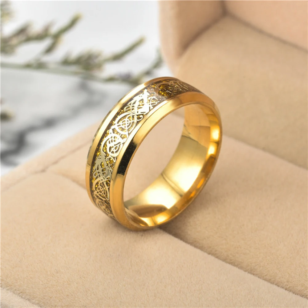 New gold piece silver piece dragon pattern dragon piece ring classic hot style 
New gold piece silver piece dragon pattern dragon piece ring classic hot style