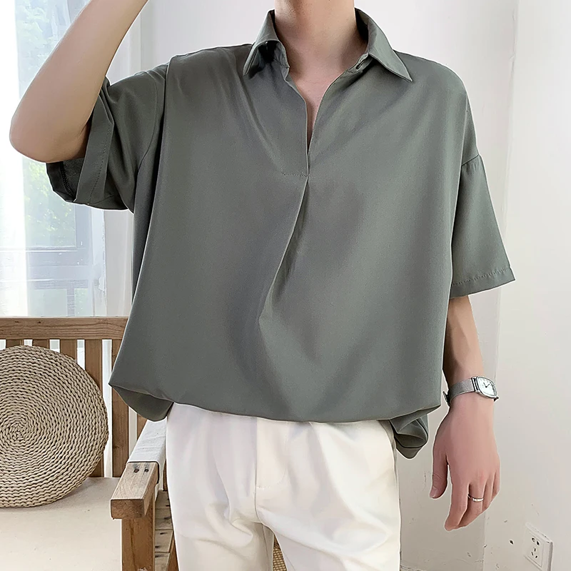 2021 Summer Men's New Pattern Short Sleeve Cool Shirt French Cuff Brand Clothing Fashion Loose Solid Color Shirts Big Size M-5XL
2021 Summer Men's New Pattern Short Sleeve Cool Shirt French Cuff Brand Clothing Fashion Loose Solid Color Shirts Big Size M-5XL