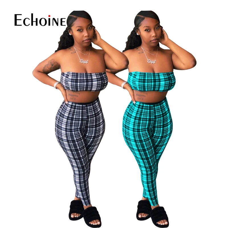 Echoine Women Classic Plaid Sexy Club Strapless Tanks Top and High Waist Long Pants Skinny 2 Two Piece Set Party Club Outfit
Echoine Women Classic Plaid Sexy Club Strapless Tanks Top and High Waist Long Pants Skinny 2 Two Piece Set Party Club Outfit