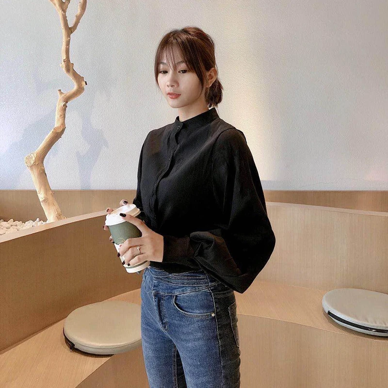Spring New Solid Japan Style Women's Shirts Lantern Sleeve Large Size Vintage Tops Classic Button Stand Collar Female Blouses
Spring New Solid Japan Style Women's Shirts Lantern Sleeve Large Size Vintage Tops Classic Button Stand Collar Female Blouses