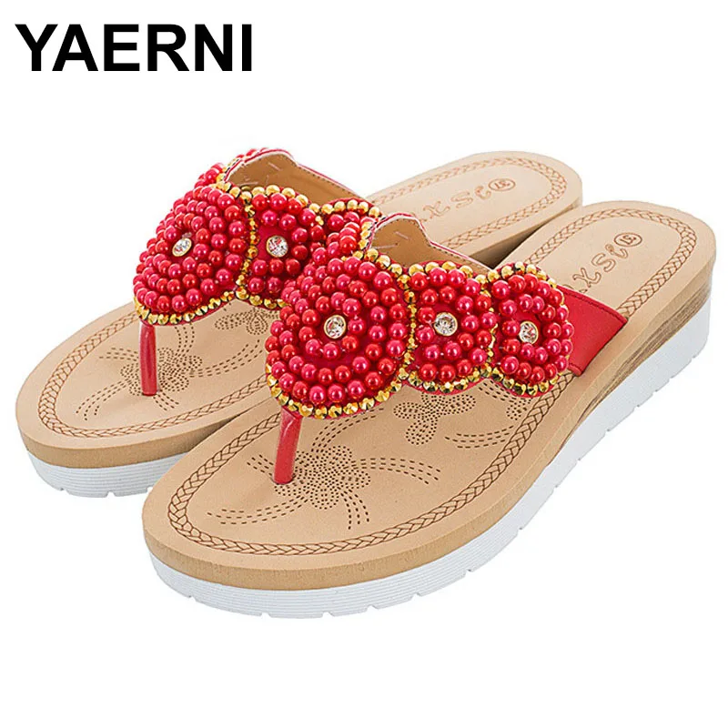 YAERNI 1 pair outside summer cute fashion women sandals ladies thongs comfortable leisure pearl beach shoes woman beauty slipper
YAERNI 1 pair outside summer cute fashion women sandals ladies thongs comfortable leisure pearl beach shoes woman beauty slipper