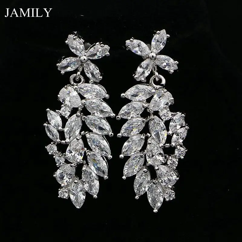 Temperamental Bride 925 Sterling Silver Jewelry Natural White Cubic Zirconia Crystal Dangle Long Earrings For Women
Temperamental Bride 925 Sterling Silver Jewelry Natural White Cubic Zirconia Crystal Dangle Long Earrings For Women