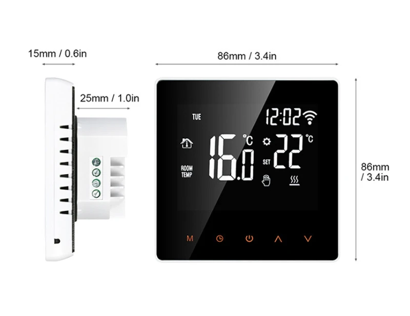 Tuya WiFi Smart Thermostat Temperature Controller For Electric floor Heating Water Gas Boiler Voice Work For Google Smart Home
Tuya WiFi Smart Thermostat Temperature Controller For Electric floor Heating Water Gas Boiler Voice Work For Google Smart Home