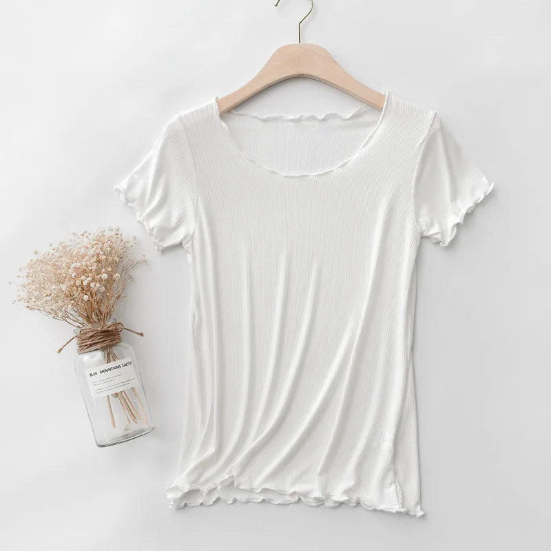 2021 Large size half-sleeved female modal ear round neck fashion solid color slim bottoming shirt trendy t-shirt XBB07
2021 Large size half-sleeved female modal ear round neck fashion solid color slim bottoming shirt trendy t-shirt XBB07