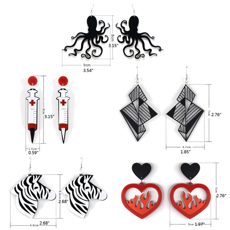 5 Pairs Jewelry Lovely Acrylic Dangle Stud Earrings Kit Punk Style Nightclub Exaggeration Earrings Women Fashion Jewelry
5 Pairs Jewelry Lovely Acrylic Dangle Stud Earrings Kit Punk Style Nightclub Exaggeration Earrings Women Fashion Jewelry