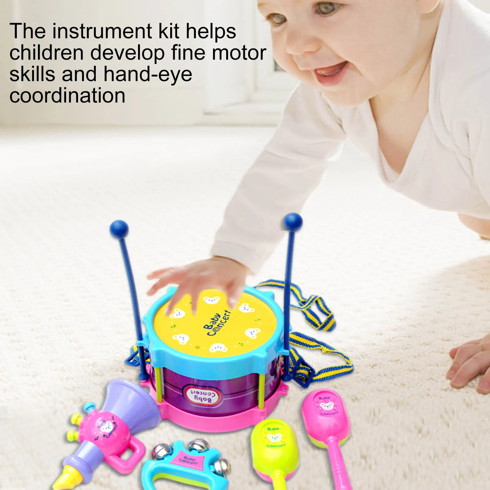 Random Color Children Drum Trumpet Toy Music Percussion Instrument Band Kit Early Learning Educational Toy Baby Kids Children
Random Color Children Drum Trumpet Toy Music Percussion Instrument Band Kit Early Learning Educational Toy Baby Kids Children