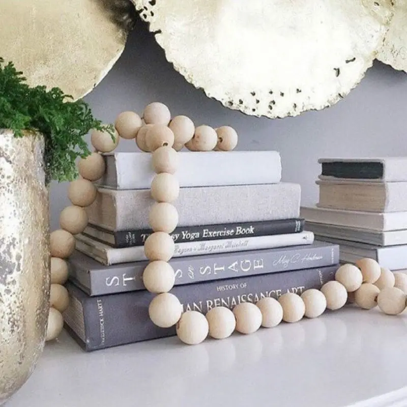 57in Natural Wooden Bead Garland Farmhouse Country Decor Wall Hanging Decoration 
57in Natural Wooden Bead Garland Farmhouse Country Decor Wall Hanging Decoration