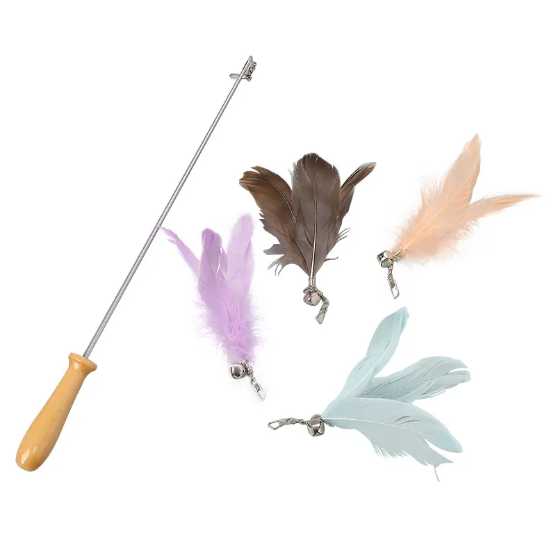 Teaser Cat Wand Toys Funny Cat Stick Feather Toy For Cats Supplies High Quality With 4 Feather Replacements
Teaser Cat Wand Toys Funny Cat Stick Feather Toy For Cats Supplies High Quality With 4 Feather Replacements