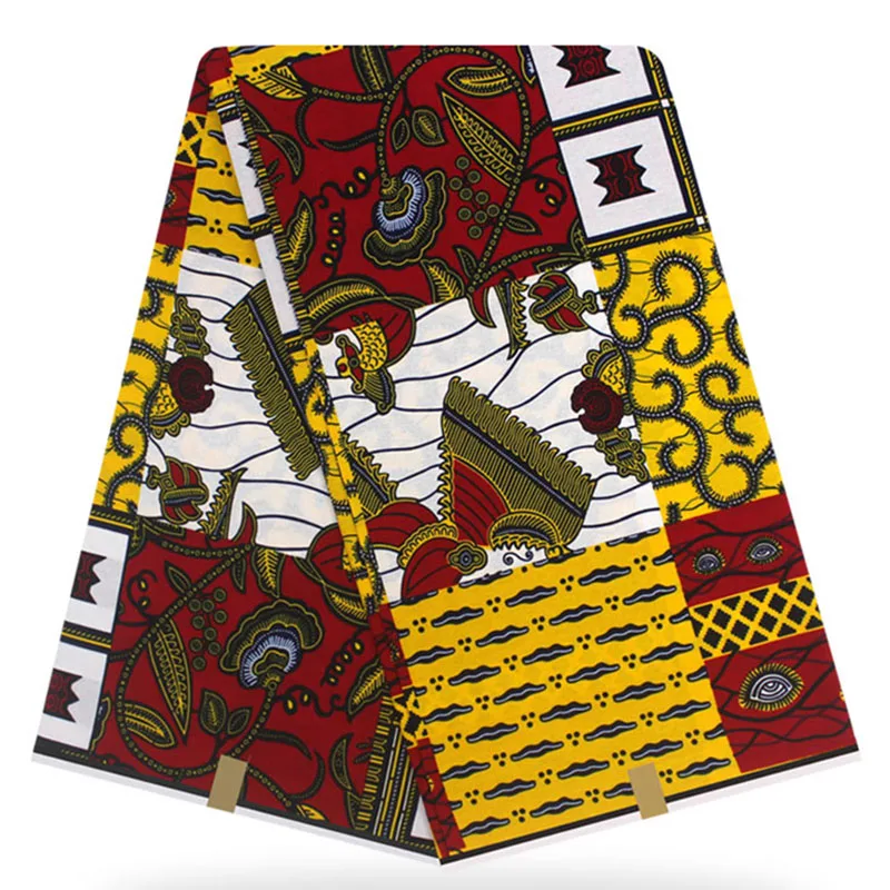 

Newest design African Wax prints Fabric 100% cotton Ankara wax Fabric 6 Yards Ghana Wax Style Fabric design