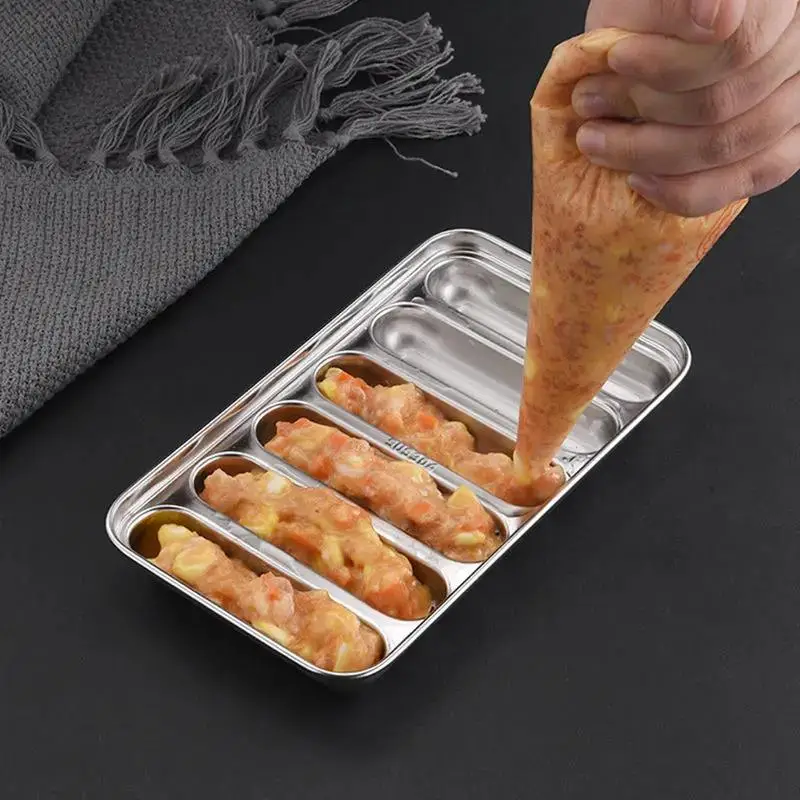 

6 in 1 Sausage Maker Stainless steel Mold DIY Hot Dog Handmade ham sausage mould Kitchen Making and Refrigerated Hot Dog tool