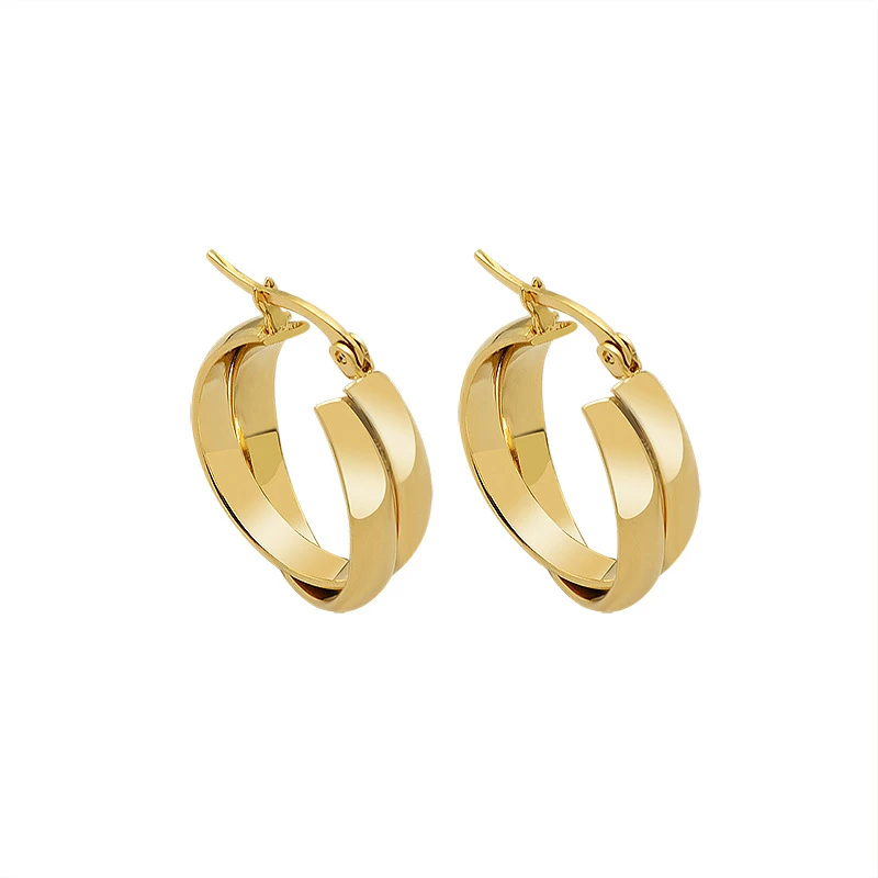 Korean Style Double Round Hoop Earrings For Women Fashion Gift Ladies Accessories 2021 New Arrivals Stainless Steel Ear Cuffs
Korean Style Double Round Hoop Earrings For Women Fashion Gift Ladies Accessories 2021 New Arrivals Stainless Steel Ear Cuffs