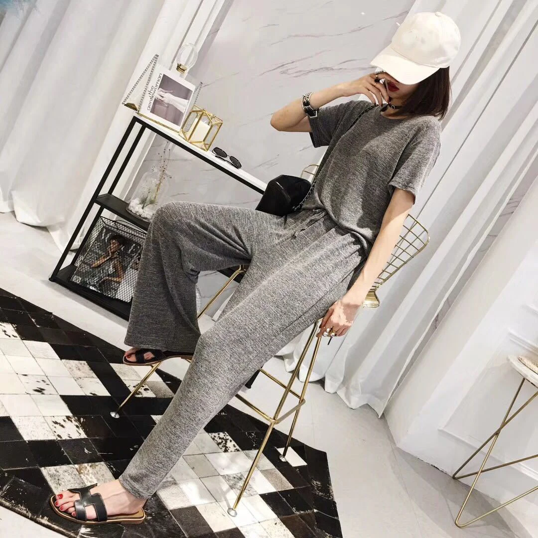 Lazy Three-Piece Suit Women Home Wear Short Sleeve Pajama Sets Casual Wide-Leg Pants Fashion Top Spring Summer Clothing Solid
Lazy Three-Piece Suit Women Home Wear Short Sleeve Pajama Sets Casual Wide-Leg Pants Fashion Top Spring Summer Clothing Solid
