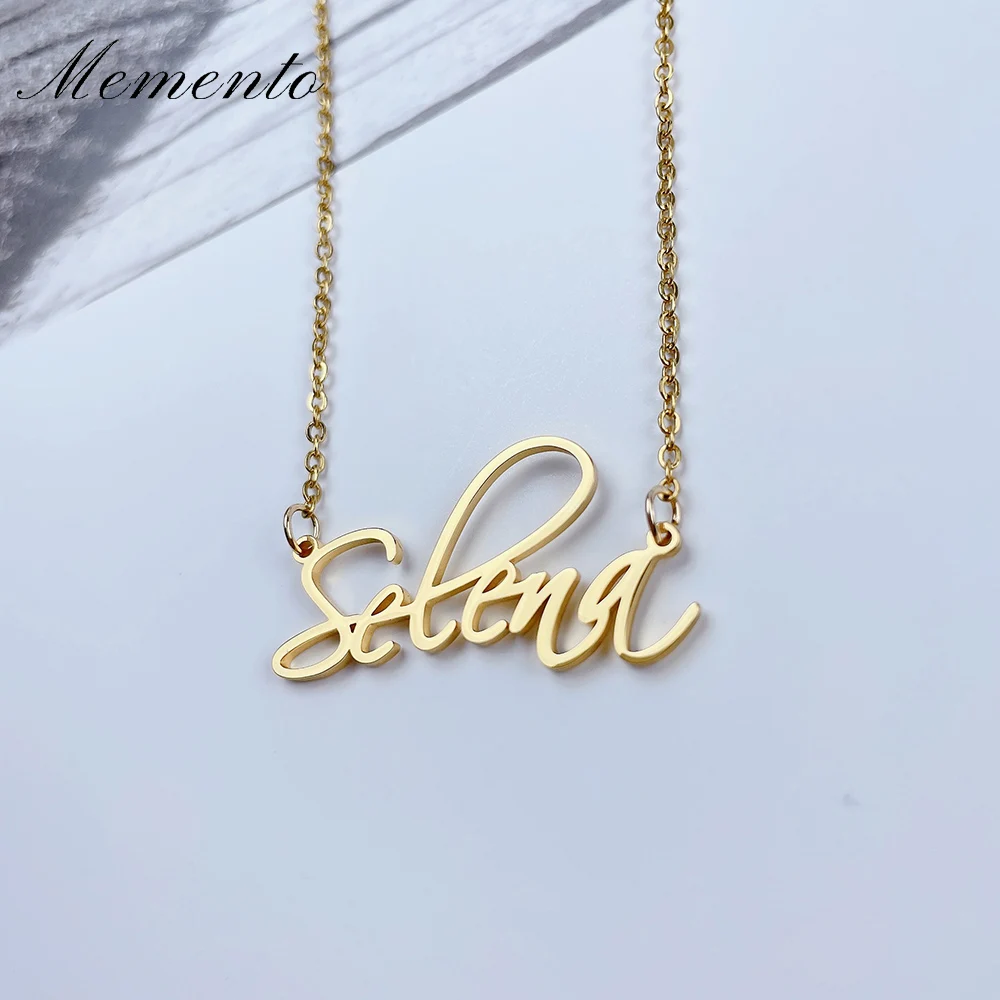 Memento Custom Cursive Name Necklace Personality Nameplate Pendant Stainless Steel Handmade Jewelry For Woman Anniversary Gift
Memento Custom Cursive Name Necklace Personality Nameplate Pendant Stainless Steel Handmade Jewelry For Woman Anniversary Gift