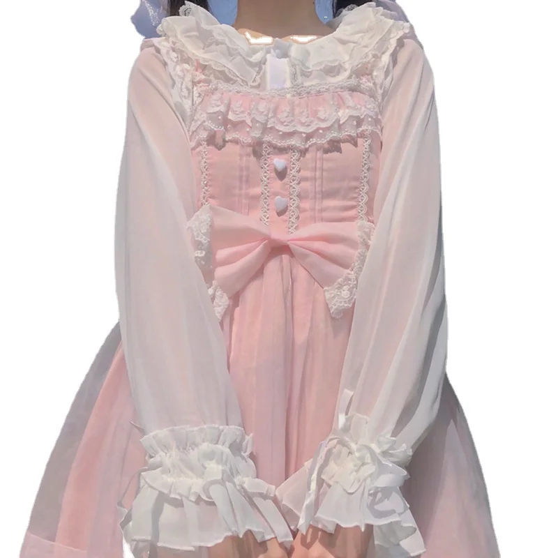 Summer New Japanese Sweet Loli Blouses Tops Cute Doll Collar Clothing Kawaii Lolita Blouse Dress Chiffon Lotus Leaf Shirts Women
Summer New Japanese Sweet Loli Blouses Tops Cute Doll Collar Clothing Kawaii Lolita Blouse Dress Chiffon Lotus Leaf Shirts Women