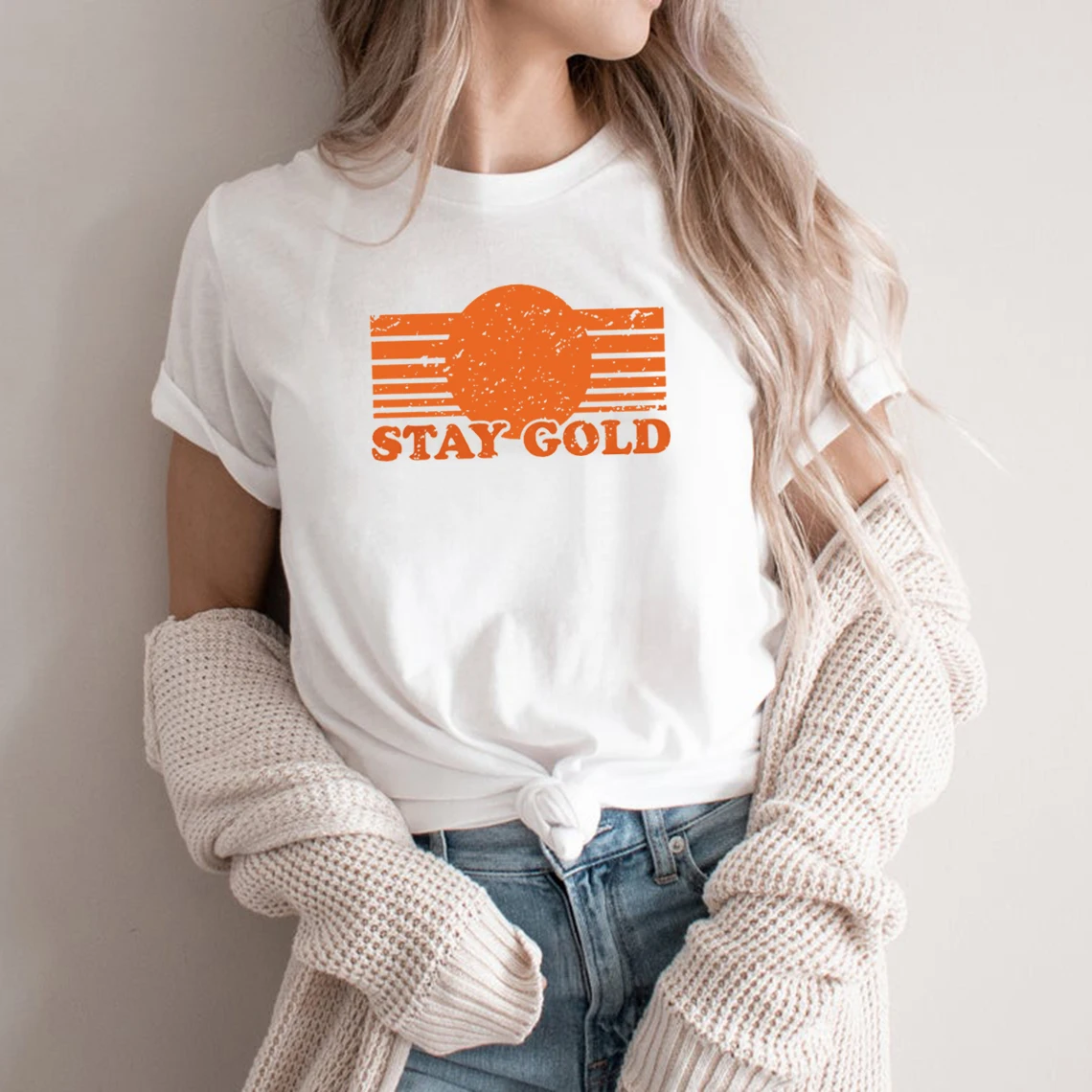 Футболка Stay Gold в стиле ретро 80-х, футболка в стиле TV Sitcom, футболка с графическим рисунком для девушек, летние женские топы
Футболка Stay Gold в стиле ретро 80-х, футболка в стиле TV Sitcom, футболка с графическим рисунком для девушек, летние женские топы