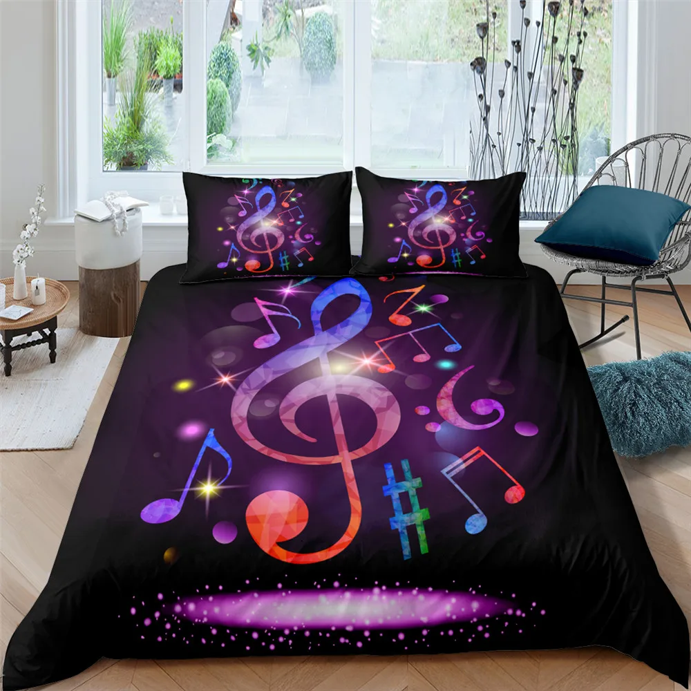 2021 3D Bedding Set Colorful Music Note Treble Clef Staff On Black Duvet Cover Set Luxury King Size Bedclothe 100% Microfiber
2021 3D Bedding Set Colorful Music Note Treble Clef Staff On Black Duvet Cover Set Luxury King Size Bedclothe 100% Microfiber