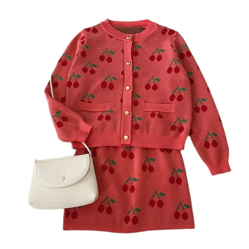Causal Pajama Sets Women skirts and Fruit-Partterned Sweater Cardigan Two Pieces Sets Casual Basic 2020 Autumn Sets
Causal Pajama Sets Women skirts and Fruit-Partterned Sweater Cardigan Two Pieces Sets Casual Basic 2020 Autumn Sets