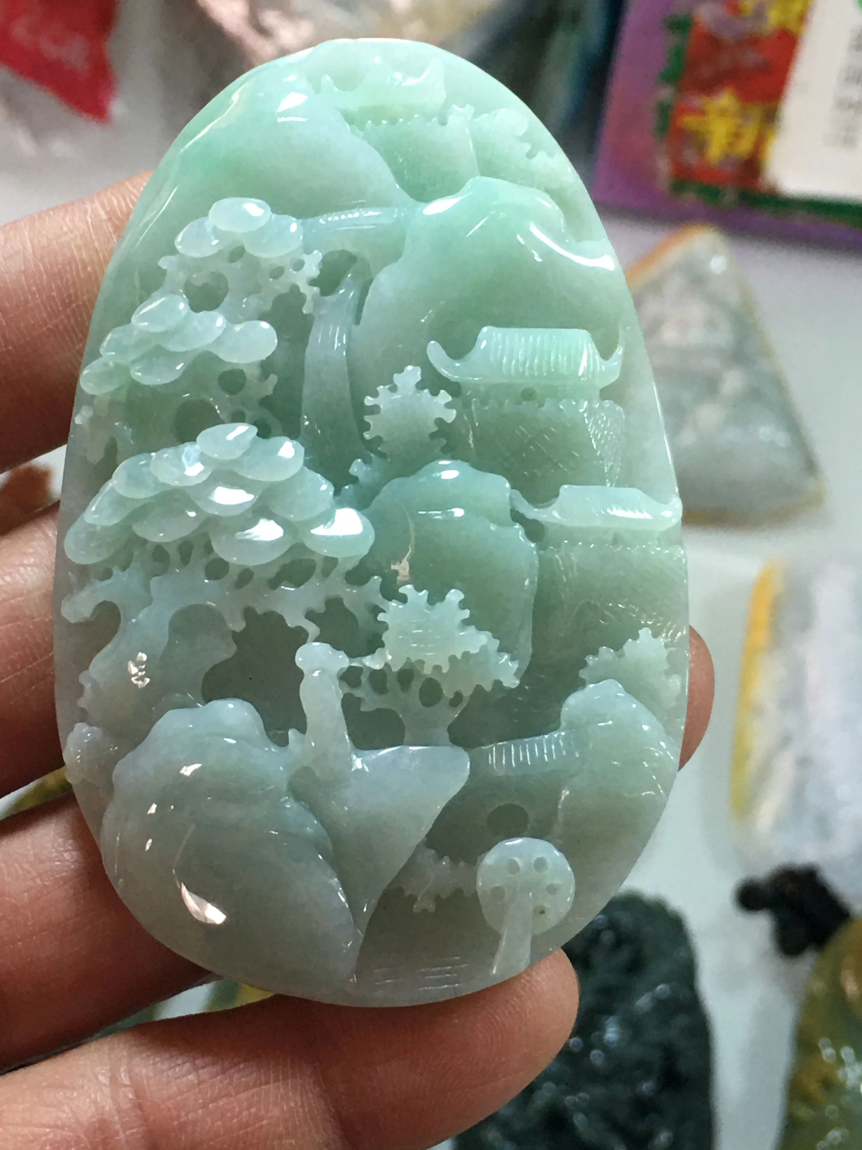 Natural 7A Myanmar jade Handcarved landscape waterfall jade green jade pendant jade necklace pendants jewelry jade necklaces
Natural 7A Myanmar jade Handcarved landscape waterfall jade green jade pendant jade necklace pendants jewelry jade necklaces