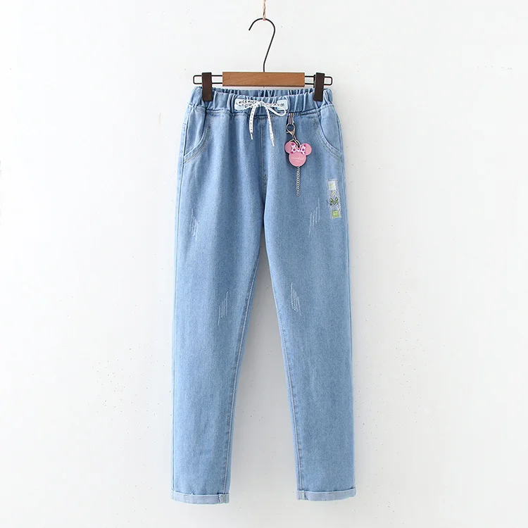 Джинсовые брюки для учащихся средней школы, свободный эластичный пояс для учащихся средней школы, для отдыха и спорта 
Джинсовые брюки для учащихся средней школы, свободный эластичный пояс для учащихся средней школы, для отдыха и спорта