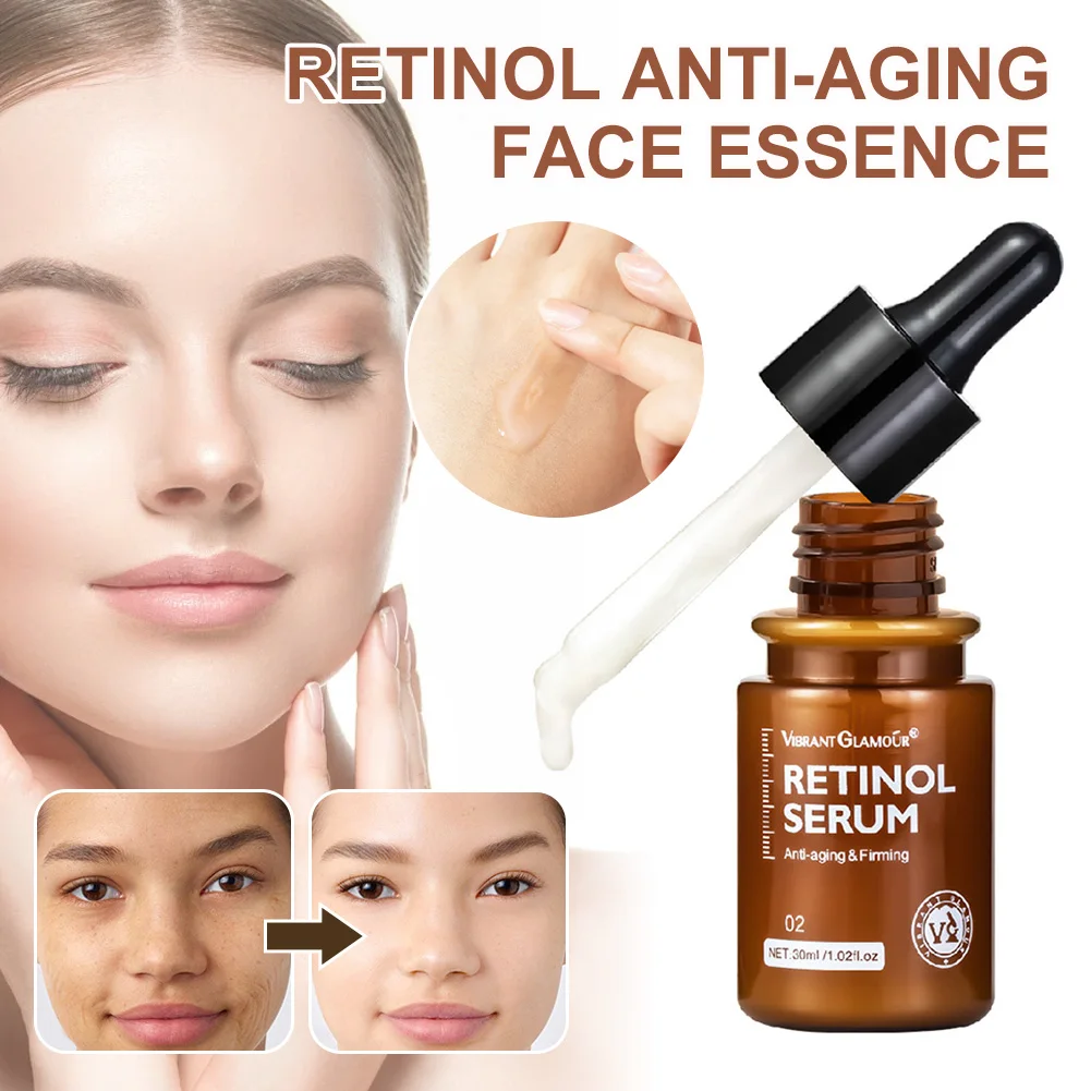 

VIBRANT GLAMOUR Retinol Face Serum Moisturizing Whitening Firming Fade Fine Lines Anti-wrinkle Anti-aging Deep Care Essence 30ML