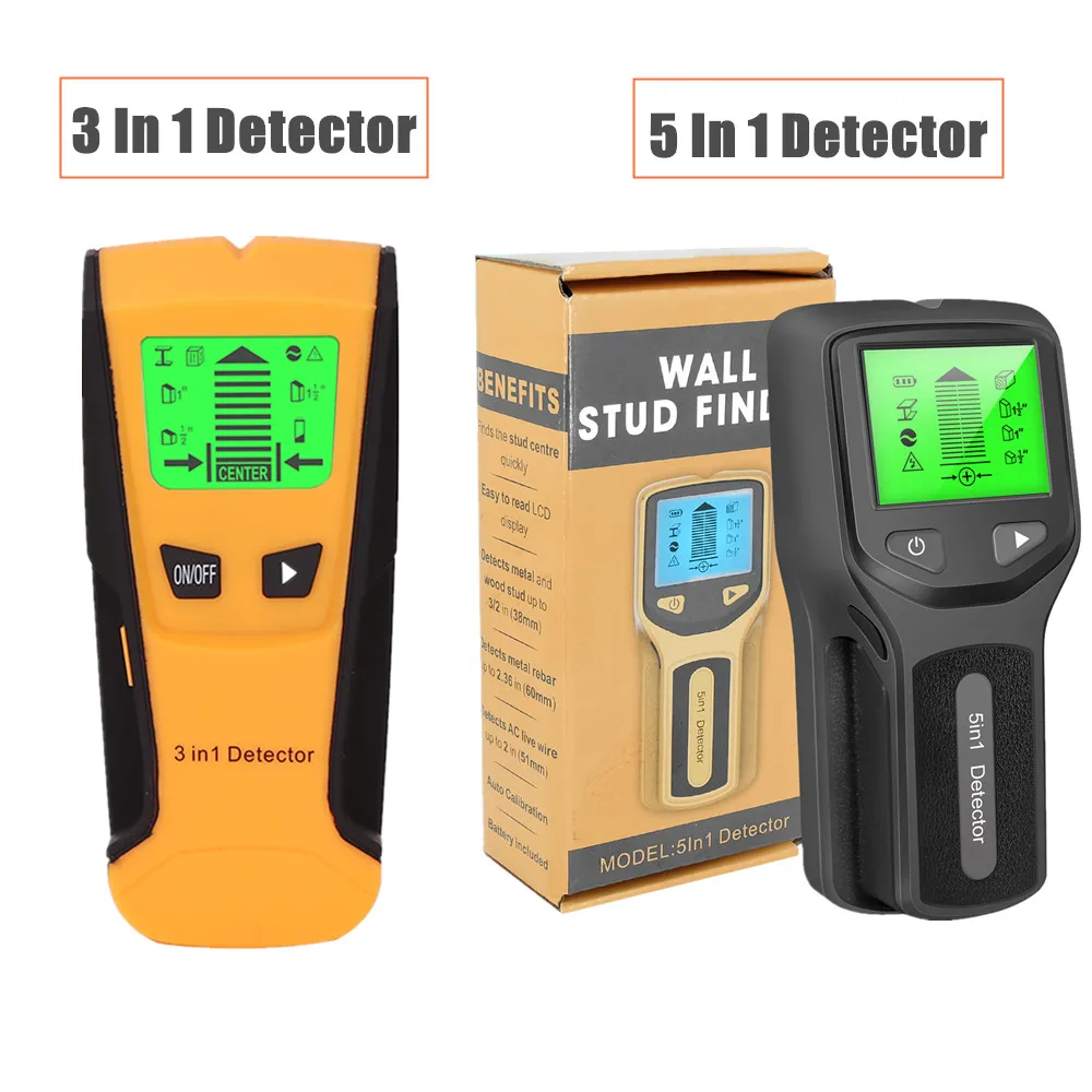 5 in 1 Professional Wall Metal Detector Multifunctional Handheld Wood AC Wire Cable Metal Detection Electric Wall Finder Scanner
5 in 1 Professional Wall Metal Detector Multifunctional Handheld Wood AC Wire Cable Metal Detection Electric Wall Finder Scanner