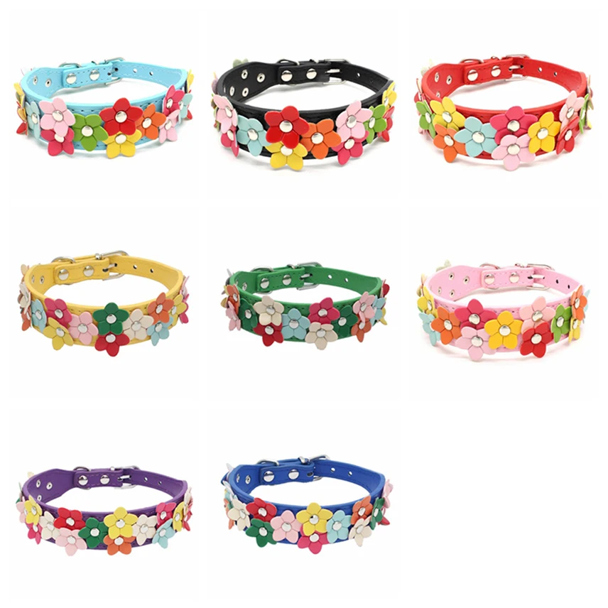 Dog Leather Collar Flower Studded Adjustable Neck Strap Necklace Pet Small Dogs Cat Cute Necklaces Puppy Accessories Colorful
Dog Leather Collar Flower Studded Adjustable Neck Strap Necklace Pet Small Dogs Cat Cute Necklaces Puppy Accessories Colorful