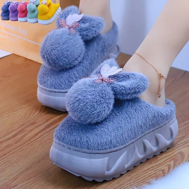 Woman's Cotton Slippers Platform Plush Warm Winter Slides Women Non Slip Soft Comfort Floor Slippers Cute Rabbit Furry Slipper
Woman's Cotton Slippers Platform Plush Warm Winter Slides Women Non Slip Soft Comfort Floor Slippers Cute Rabbit Furry Slipper