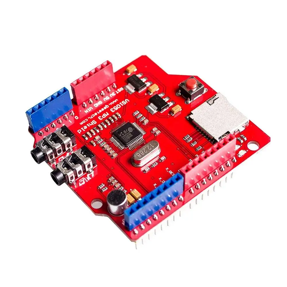 

VS1053 VS1053B Stereo Audio MP3 Player Shield Record Decode Development Board Module With TF Card Slot For Arduino UNO R3 One